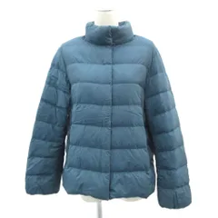 ユニクロ UNIQLO ウルトラライトダウンジャケット 上着 ミドル丈 XL ブルーグリーン スタンドカラー /SM19 ■ECE003