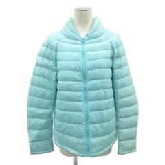 ユニクロ UNIQLO ダウンジャケット 上着 ミドル丈 XL 水色 ライトブルー スタンドカラー /SM23 ■ECE003