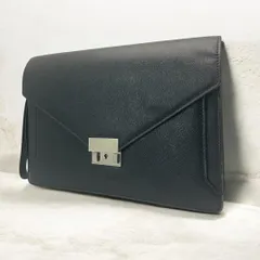 BURBERRY バーバリー クラッチバッグ セカンドバッグ レザー ブラック 鍵付き