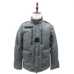 ナノユニバース nano universe 中綿ジャケット ミドル丈 M ダークグレー スタンドカラー フード付き /MA8 ■ECA002