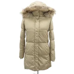 ルスーク Le souk ダウンコート ロング丈 2WAY 38 ベージュ フード付き ファー付き /SM12 ■ECB003