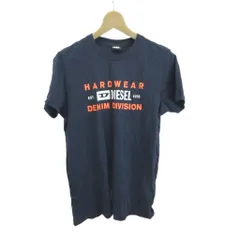 ディーゼル DIESEL Tシャツ 紺 ネイビー 半袖 ロゴプリント ラウンドネック /NP ■ECD003