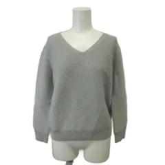 23区 オンワード樫山 ニット セーター ウール 38 グレー Vネック 長袖 無地 ラメ /KK ■ECA004