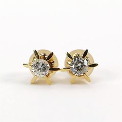 K18 ダイヤモンド 6本爪 ピアス 2g 約0.1ct イエローゴールド - メルカリ