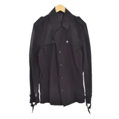 コムサイズム COMME CA ISM トレンチコート ナイロンジャケット 上着 襟付き ミドル丈 無地 M 黒 ブラック 47-08JK21 ■ECC001