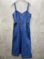 新品 earth music&ecology アースミュージック＆エコロジー サイドカットデニムキャミワンピース ワンピース sizeF/青 ■◇レディース