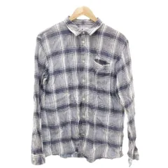 アールニューボールド R.NEWBOLD シャツ 麻 リネン XL 青 ブルー チェック柄 レギュラーカラー 長袖 /NL ■GY59