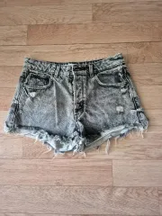 ザラ デニム ハーフパンツ／ウォッシュ ショートパンツ／ブラックデニム