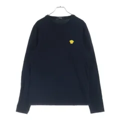 VERSACE (ヴェルサーチ) メデューサ ロゴエンブロイダリー 半袖Tシャツ カットソー ブラックのサムネイル