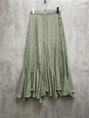 HUG.U ハグユー 花柄 ロング フレア スカート sizeL/グリーン ■◇レディース