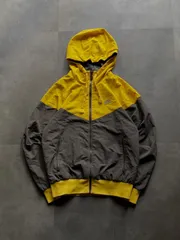 NIKE ナイキ フーデッドジャケット M イエロー グレー 切替 ジップアップ