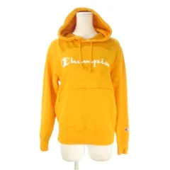 チャンピオン CHAMPION パーカー S 山吹色 オレンジ 長袖 フード付き ロゴプリント /CK40 ■GY58