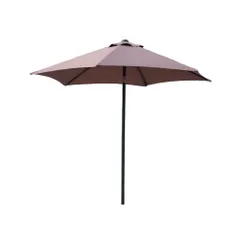 [브라운] 싱글 파라솔 직경 220cm 30+ UPF 자외선 차단 각도 조절 가능 파라솔 세트 베이스 파라솔 가든 파라솔