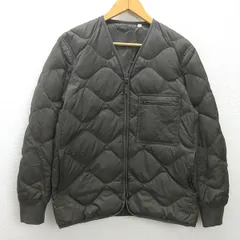 g■ユニクロ/UNIQLO リサイクル ダウンジャケット/311-436751【S】カーキ系/men's/K14【中古】■のサムネイル