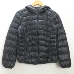 g■ユニクロ/UNIQLO ウルトラライトダウンジャケット/フーディ【M】灰/LADIES/H27【中古】■