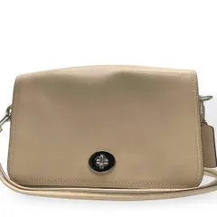 美品　COACH コーチ　ショルダーバッグ　ターンロック　アイボリー　レザー