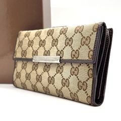 Gucci グッチ 長財布 GG柄 キャンバス レザー ホワイト アイボリー