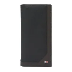 トミーヒルフィガー 長財布 メンズ ブラック TOMMY HILFIGER 31TL19X002 SAFFIANO BK/BR