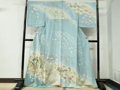 平和屋着物●中国三大刺繍　スワトウ刺繍　訪問着　作家物　枝花文　暈し染め　金彩　正絹　逸品　未使用　CABE2546yc
