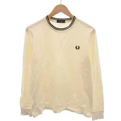 フレッドペリー FRED PERRY ツインティップTシャツ ロンT カットソー 長袖 ロゴ M アイボリー 黒 ブラック/YJ ■GY18のサムネイル