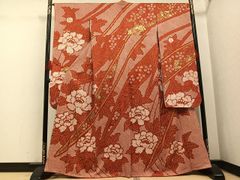着物と長襦袢と肌着と襟芯4点セット】 着物 振袖 赤 総絞り 成人式 