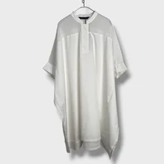 ☆ミズイロインド☆シアーボイルミックススタンドカラーワイドワンピース☆白☆フリー☆D26M