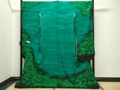 平和屋着物●越後十日町の一流染匠　桐屋・翠山工房　振袖　辻が花　絞り　暈し染め　金彩　銀通し地　正絹　逸品　CABD9132gh