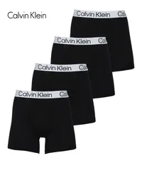 新品 未使用 並行輸入 Calvin Klein カルバンクライン 下着 【4枚セット】Chromatic BOXER BRIEF メンズ ロングボクサーパンツ 519104 ブラックセットのサムネイル