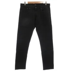 グリーンレーベルリラクシング ユナイテッドアローズ green label relaxing デニムパンツ ジーンズ テーパード ストレッチ ジップフライ 33 黒 ブラック /GVのサムネイル