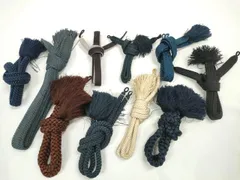 平和屋着物▼男性　和装小物　羽織紐まとめて10点　夏物あり　茶 黒 紺 白 鉄御納戸色 褐返色　逸品　DABD7473zzz