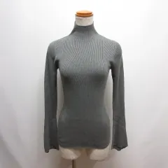 ユニクロ UNIQLO × Mame Kurogouchi マメクロゴウチ 3D リブ ハイネック セーター M ダークグレー 長袖 ニット カットソーのサムネイル