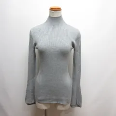 ユニクロ UNIQLO × Mame Kurogouchi マメクロゴウチ 3D リブ ハイネック セーター M グレー 長袖 ニット カットソー