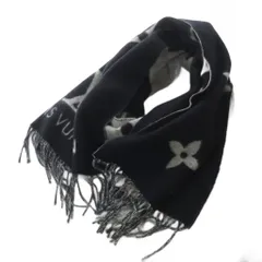 ルイヴィトン LOUIS VUITTON マフラー レイキャビック エシャルプ フリンジ ノワール M71040 /YO7 ■OH