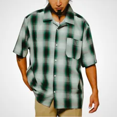 BIG MIKE Rayon Mix Ombre Slit S/S Shirts [WHT×GRN×BLK] 1026 25530 ビッグマイク 半袖シャツのサムネイル
