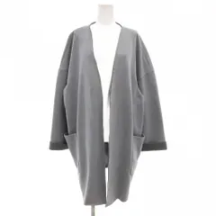 ザラ ベーシック ZARA BASIC カーディガン L ブルー系 ノーカラー 長袖 ポケット付き /ML ■ECF001のサムネイル
