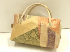 平和屋着物▼和装小物　和装バッグ　ハンドバッグ　利休バッグ　名物裂　金糸　逸品　AABH6724ay