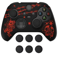 【特価商品】Pure Xbox PlayVital Series Xコントローラーに対応用アンチスリップシリコーンカバースキン、黒い親指グリップキャップ付き、Xbox Coreワイヤレスコントローラ対応用ソフトラバーケースプロテクター