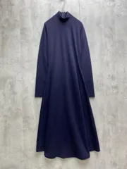 AMERI アメリ ニット ハイネック 長袖 ワンピース 韓国 濃紺 ◆■◎レディース