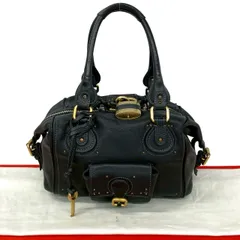 極 美品 袋 鍵付き Chloe クロエ パディントン ロゴ 金具 スタッズ