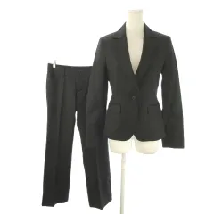 ミッシェルクラン MICHEL KLEIN セットアップ パンツスーツ 38 黒 ブラック ノッチドラペル シングルボタン 長袖 /AO1 ■ECC002のサムネイル
