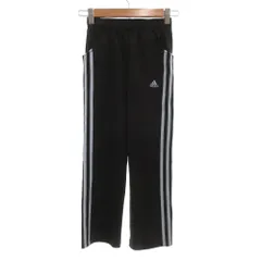 アディダス adidas トラックパンツ ジャージ イージー 3ストライプス 130 黒 ブラック 水色 ライトブルー /GV ■GY60