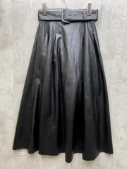 AZUL BY MOUSSY アズールバイマウジー フェイクレザー フレア ロング スカート sizeS/黒 ◇■レディース