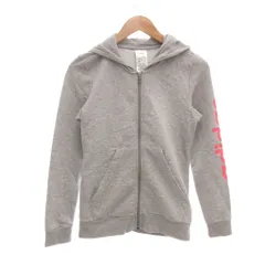 アディダス adidas パーカー フーディー 160 グレー ロゴ ジップアップ 長袖 /NU ■GY60