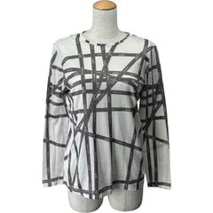 エルメス HERMES ボルデュック総柄トップス グレー コットン レディース 長袖Ｔシャツ HERMES - エルメス HERMES ボルデュック総柄トップス パープル