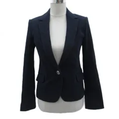 インディヴィ INDIVI テーラードジャケット ミドル丈 シングルボタン 38 M ネイビー 紺 /SM20 ■GY58