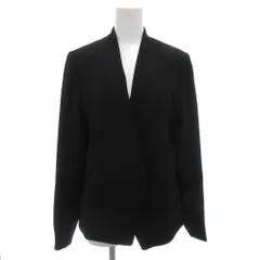 バナナリパブリック BANANA REPUBLIC ノーカラージャケット 総裏地 ボタンレス 6 黒 ブラック /GV ■GY60