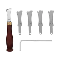【新品】 TVETE レザークラフト 玉捻 念引き フチ捻 革工具 キット コバ処理 仕上げ 線引き 磨き 飾り 線入れ フラットスロットエッジングライン ステンレス製 分解が簡単 工具付き 木材ハンドル 革細工 仕立工具 1mm 1.5mm 2mm 2. 0のサムネイル
