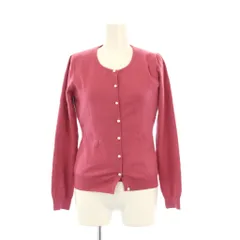 エフデ ef-de アンサンブルニット カーディガン 長袖 クルーネック 半袖 パールボタン ビジュー 装飾 ウール 9 ピンク /BB ■GY61