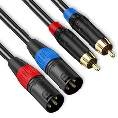 【在庫処分】XLR RCA 変換 ケーブル3M 双方向 2XLR(オス)-2RCA(オス)変換ケーブル プレミアム マイク キャノンケーブル互換性ありCDプレーヤー/スピーカー/キャパシタ/アンプ