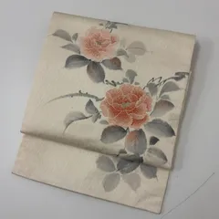 名古屋帯 正絹 刺繍 美しい花 九寸 MA-6136